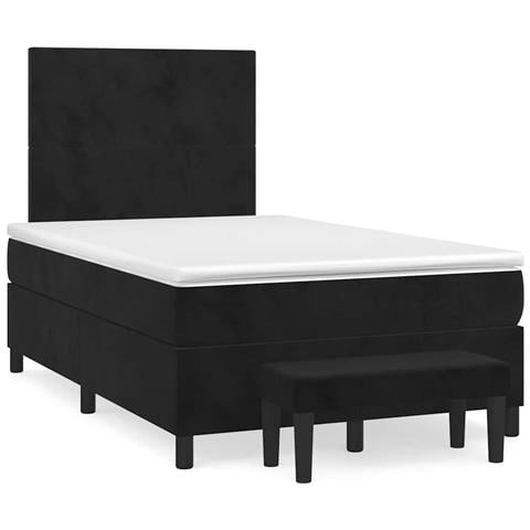 Giroletto a Molle con Materasso Nero 120x190 cm in Velluto - Foto 2