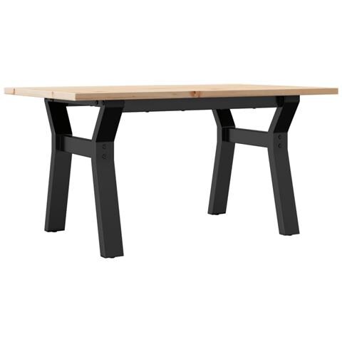 Tavolino da Salotto Telaio a Y 80x50x40 cm Legno Pino e Acciaio - Foto 1
