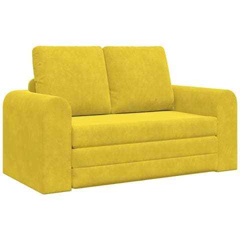 Divano letto 2-in-1 Giallo 148x71x83 cm in velluto - Foto 1