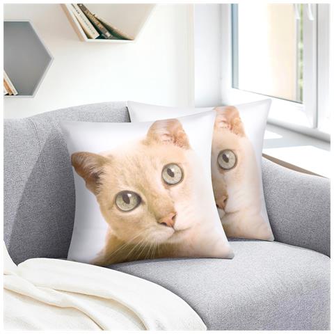 Set Di 2 Copricuscini 40x40 Cm Design Gatto - Foto 5