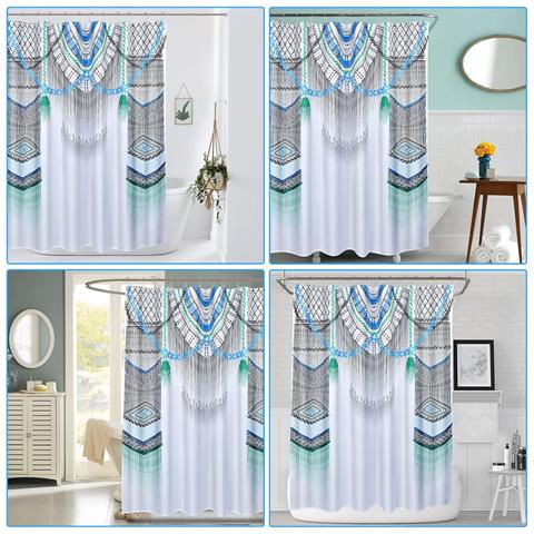 Tenda Da Doccia In Tessuto Bianco Impermeabile 183x183 Cm - Foto 4