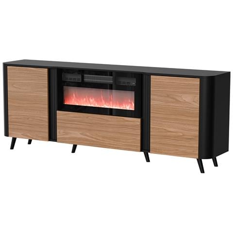 Volare cassettiera 200 x 39 x 75 cm nero /noce + camino - Foto 1