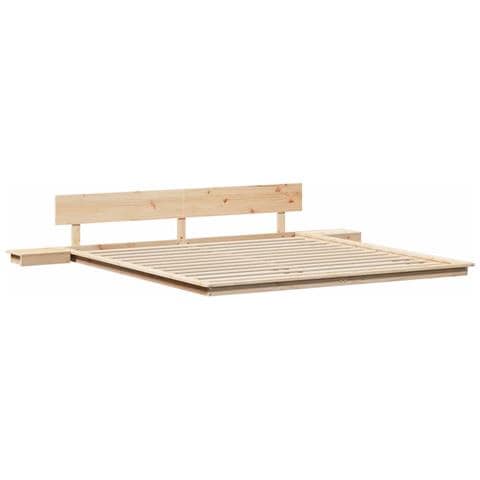 Struttura del letto Marrone 200 x 200 cm legno - Foto 1