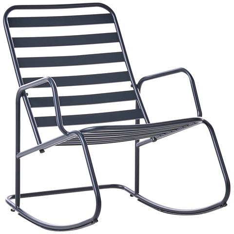 Sedia A Dondolo Da Giardino Turi Metallo Nero - Foto 2