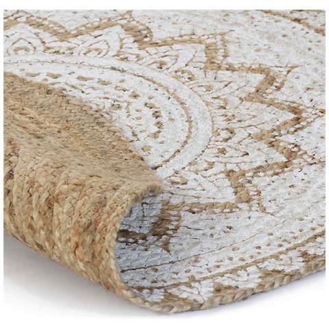 Tappeto In Juta Intrecciata Con Stampa 210 Cm Rotondo - Foto 1