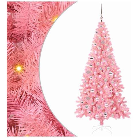 Albero di Natale con 300 LED con supporto Rosa 210 cm PVC - Foto 1