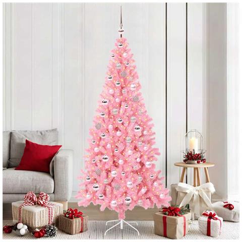 Albero di Natale con 300 LED con supporto Rosa 210 cm PVC - Foto 2