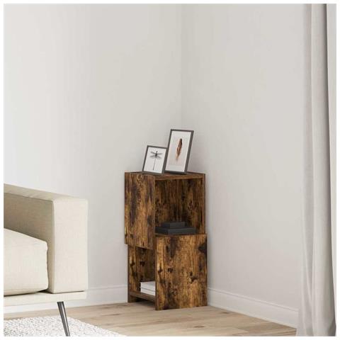 Mobile angolare Bianco 25,5x25x55cm Legno multistrato - Foto 2