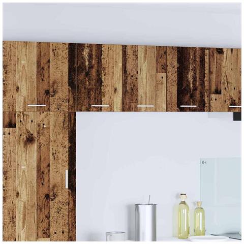 Armadio pensile con porta Riga 2 pcs Legno Antico e Bianco - Foto 2