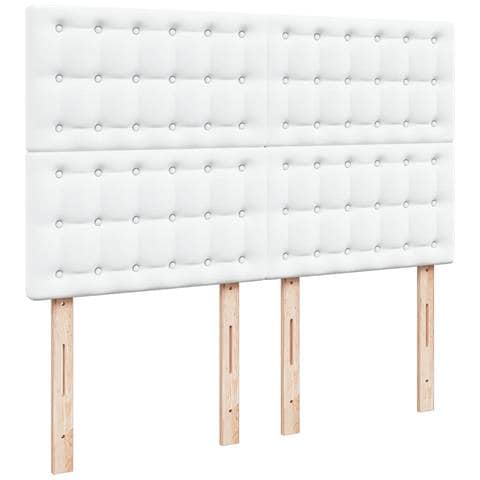Struttura Letto Pouf con Materasso Bianco 140x190 cm Similpelle - Foto 9