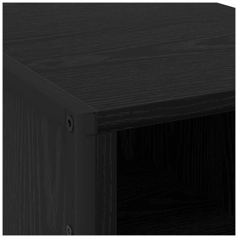 Comodino 2 pcs Rovere Nero 39.5 x 30 x 50 cm Legno multistrato - Foto 9