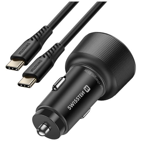 Caricatore Per Auto 2x Usb-c Pd 65w E 30w Usb 3.0 Qc 30w Con Cavo Usb-c, Nero - Foto 5