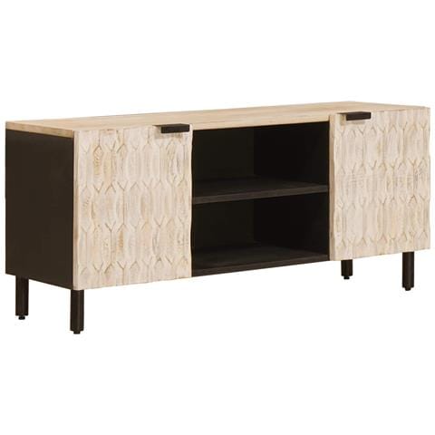 Mobile TV con porta Finitura Bianco Lavato 105 x 33 x 46 cm - Foto 1