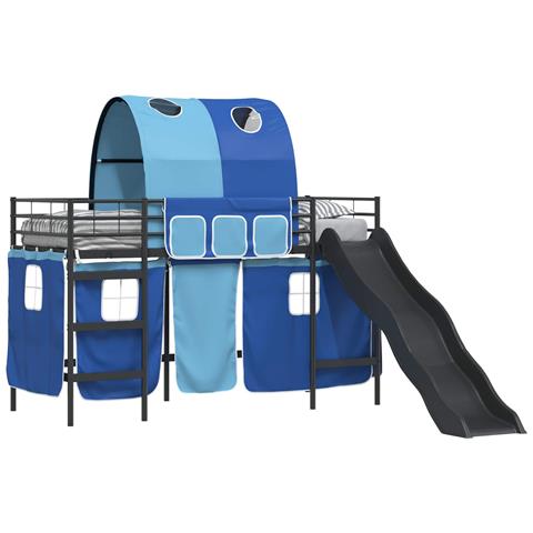 Struttura del letto loft per bambini Nero e Blu 99,5 x 190 cm - Foto 1
