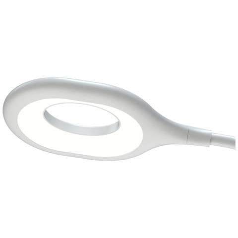 Lampada Da Scrivania Clip-on Ricaricabile A Anello - 28 Led, Luce Morbida 3 Temperature Dimmerabile, Collo Silicone 360°, Bianco - Foto 7