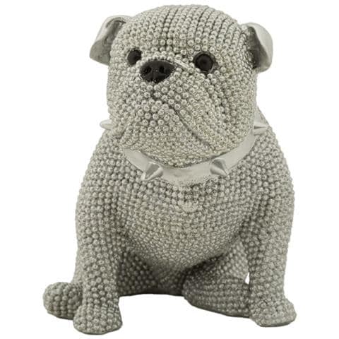 Scultura Cane 8-argento-poliresina-17x11x14 Cm - Foto 1
