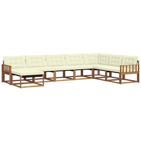 Set di divani da esterno con cuscino 24 pcs Naturale e Crema - Foto 1