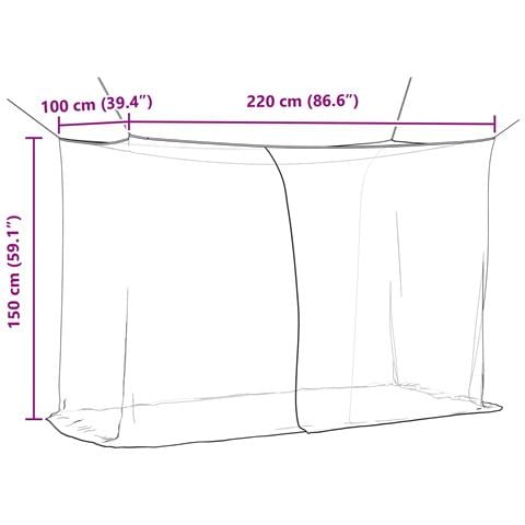 Zanzariera per letto 156 maglia 3 pcs Nero Poliestere - Foto 8