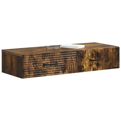 Tavolino da Parete Laterale Rovere Fumo 87,5 x 34,5 x 17 cm - Foto 2