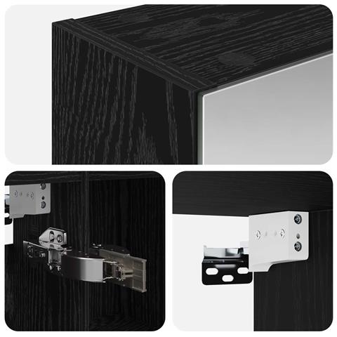 Mobiletto per specchio da bagno Rovere Nero 70 x 14,5 x 70 cm - Foto 9