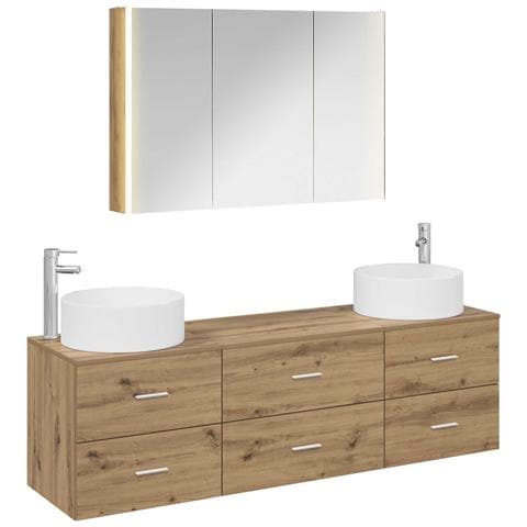 Set di mobili per il bagno 4 pcs Rovere Artigianale - Foto 1