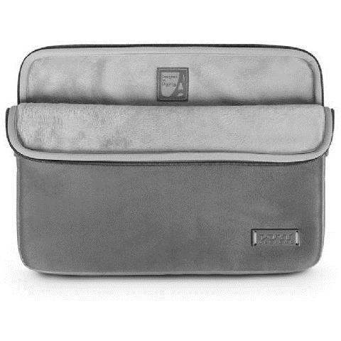 Custodia per Tablet fino a 15.6" in Camoscio Artificiale e Fleece Colore Grigio - Foto 2