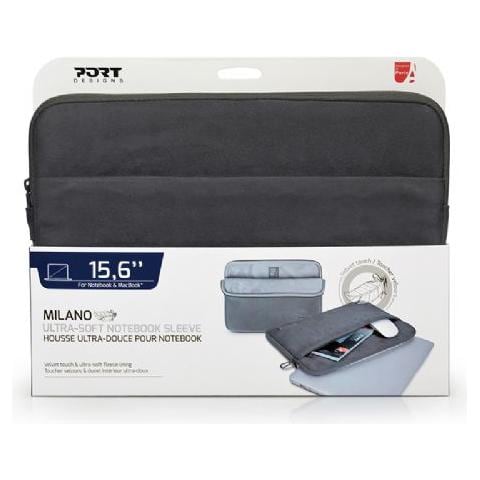 Custodia per Tablet fino a 15.6" in Camoscio Artificiale e Fleece Colore Grigio - Foto 5