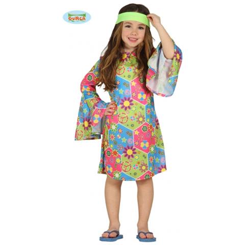 Costume Da Hippie - Figlia Dei Fiori - Bambine Di 5/6 Anni Alti 108/116 Cm - Foto 1