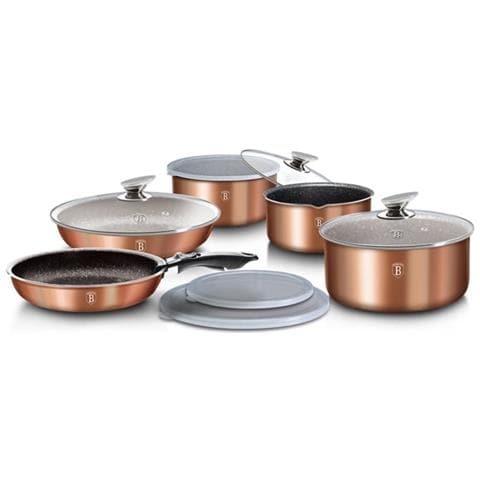 Batteria Di Pentole E Padelle Metallic Line Con Manico Sganciabile 12 Pezzi Colore Rame - Foto 1