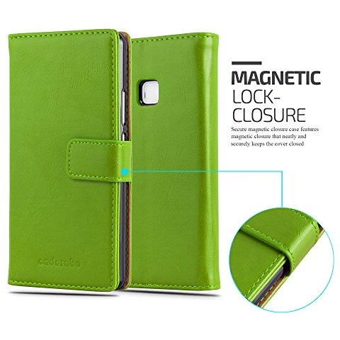 Custodia Compatibile Con Huawei P9 Lite In Verde Erbe - Coperchio Protettiva Con Chiusura Magnetica, Funzione Stand E Tasca Per Le Carte - Foto 2