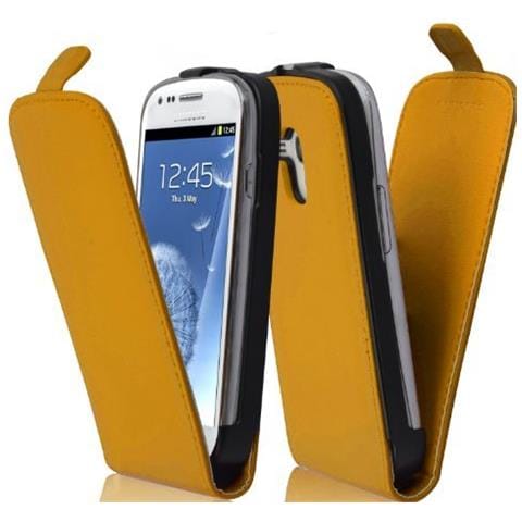 Custodia Compatibile Con Samsung Galaxy S3 Mini In Giallo Limone - Coperchio Protettivo In Design Flip Realizzato In Finta Pelle Liscia - Foto 1