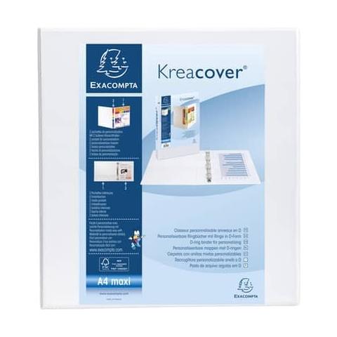 Raccoglitore Personalizzabile A4 Maxi Kreacover® Bianco 4 Anelli A D 60 Mm - 51945e - Foto 1