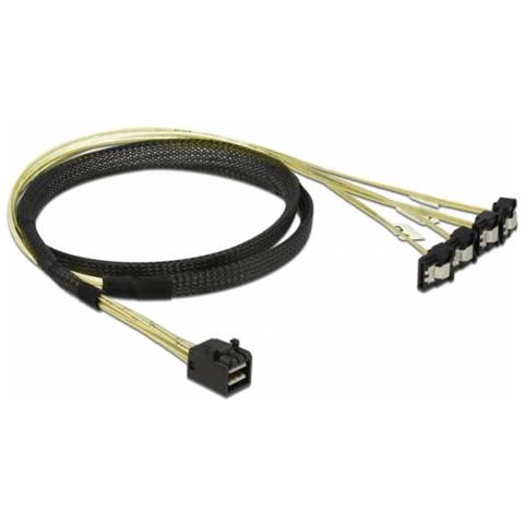 85685 1 x Mini SAS HD SFF-8643 4 x SATA 7 pin Nero, Giallo cavo di interfaccia e adattatore - Foto 1