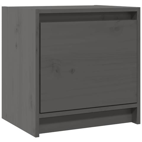 Comodini 2 Pz Grigi 40x30,5x40 Cm In Legno Massello Di Pino - Foto 2