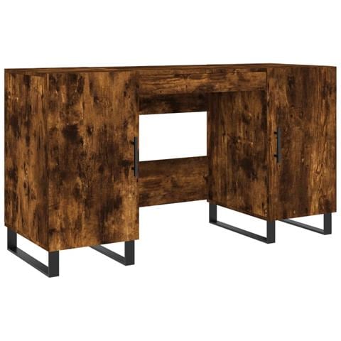 Scrivania Rovere Fumo 140x50x75 Cm In Legno Multistrato - Foto 1