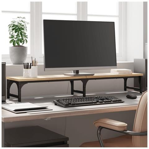 Supporto Monitor Rovere Sonoma 105x23x15,5 Cm Legno Multistrato - Foto 6