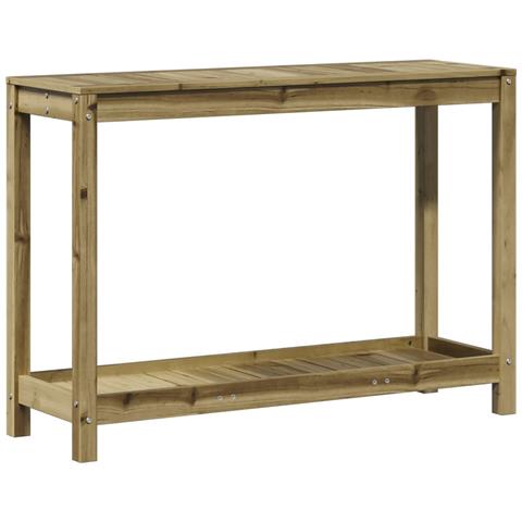 Tavolo Invaso Con Ripiano 108x35x75 Cm Legno Impregnato Di Pino - Foto 2