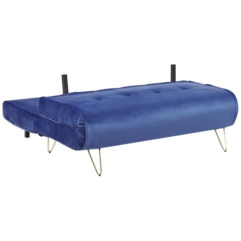 Divano Letto 2 Posti Vestfold Velluto Blu Marino - Foto 10
