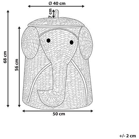 Cestino Per Bambini Elefante Dogon Vimini Naturale - Foto 2