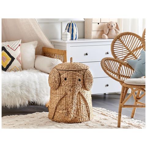 Cestino Per Bambini Elefante Dogon Vimini Naturale - Foto 1