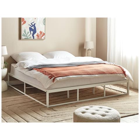 Letto Metallo Viry 180 X 200 Cm Bianco - Foto 1