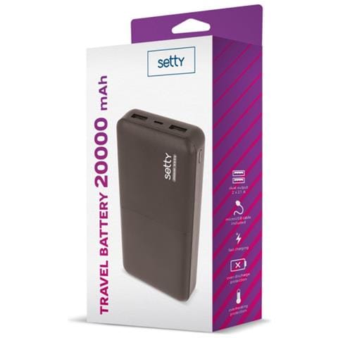 Powerbank 20000mah Antisovraccarico, Nero - Foto 2