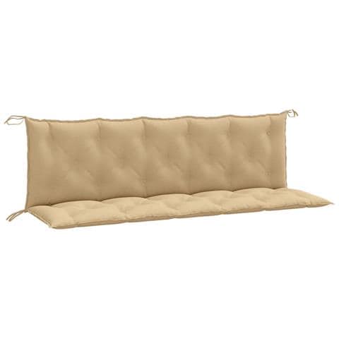 Cuscini Panca Giardino 2pz Beige Mélange 180x50x7 Cm Tessuto - Foto 2