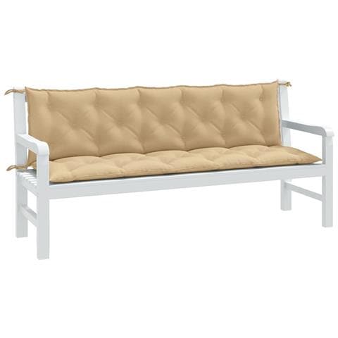 Cuscini Panca Giardino 2pz Beige Mélange 180x50x7 Cm Tessuto - Foto 1