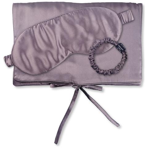 Travel Set Beauty S Borsa Di Seta, Maschera Per Il Sonno E Scrunchie S - Foto 1