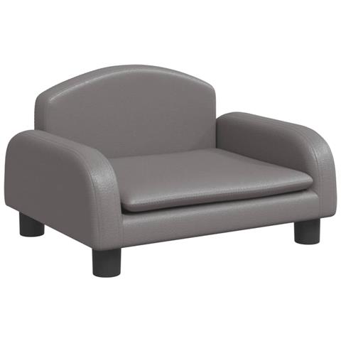 Divano Per Bambini Grigio 50x40x30 Cm In Similpelle - Foto 2