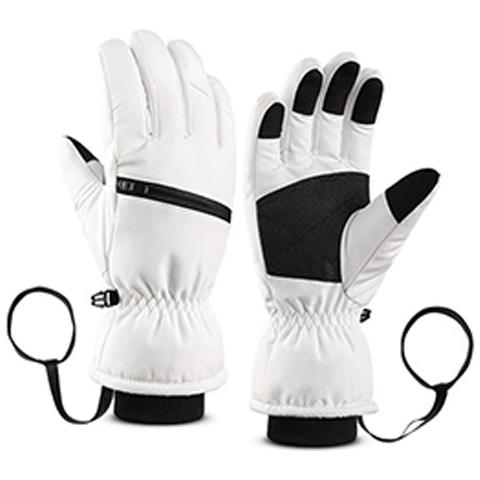 Guanti Da Sci Neri - Modello A Cinque Dita White M - Foto 1