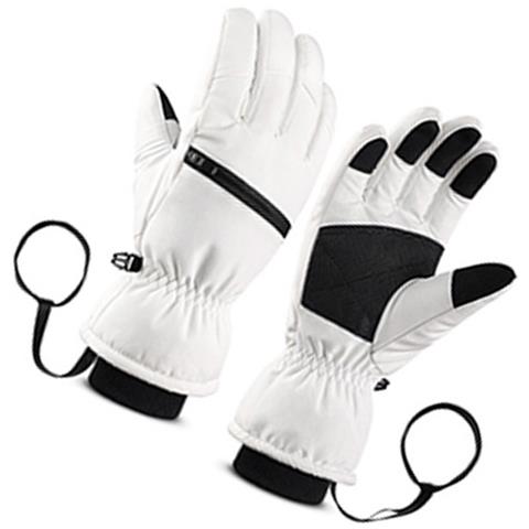 Guanti Da Sci Neri - Modello A Cinque Dita White M - Foto 2