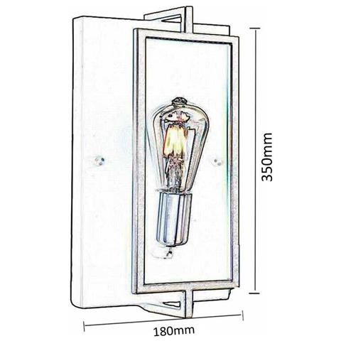 Applique Da Parete Lampada Stile Industriale In Metallo Nero Bronzo E27 Aq63 - Foto 7