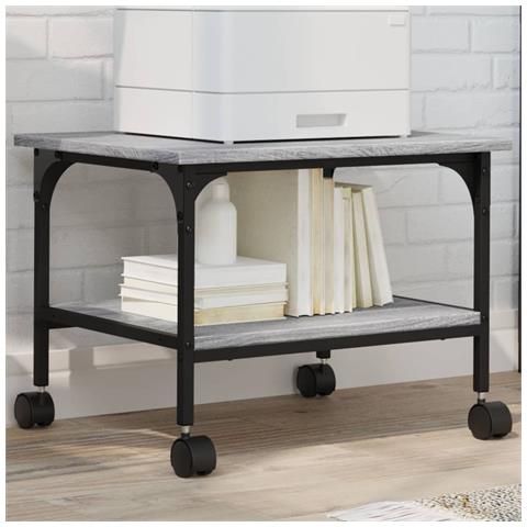 Supporto Stampante 2 Piani Grigio Sonoma 50x40x38cm Multistrato - Foto 1